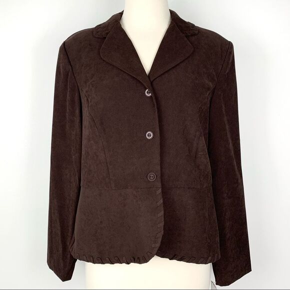 NWT Sag Harbor Faux Suede Blazer Jacket - Picture 1 of 6